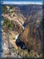 Yellowstone River vanaf de North Rim, inspiration point